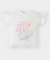DEFACTO Kız Bebek Bisiklet Yaka Çiçekli Kısa Kollu T-shirt