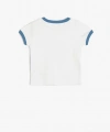 KOTON Kız Çocuk Kısa Kollu Bisiklet Yaka Deniz Kabuğu Baskılı T-shirt