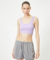 KOTON Spor Yarım Atlet Dikişsiz Fitilli Slim Fit Kapsız