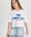 DEFACTO Kız Çocuk Bisiklet Yaka Crop Baskılı Kısa Kollu T-shirt
