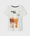NAME IT Erkek Çocuk Bisiklet Yaka Baskılı Beyaz T-shirt