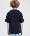 DEFACTO Erkek Çocuk Oversize Geniş Kalıp Hakim Yaka Kısa Kollu T-shirt