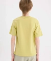 DEFACTO Erkek Çocuk Bisiklet Yaka Baskılı Kısa Kollu T-shirt