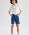 DEFACTO Erkek Çocuk Basic Düz Jean Şort