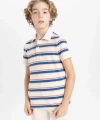 DEFACTO Erkek Çocuk Polo Yaka Çizgili Pike Kısa Kollu T-shirt