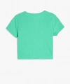 KOTON Kız Çocuk Pamuklu Panda Baskılı Bisiklet Yaka Kısa Kollu Crop T-shirt