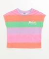 LC WAİKİKİ Bisiklet Yaka Renk Bloklu Kısa Kollu Kız Çocuk T-Shirt