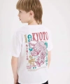 DEFACTO Bisiklet Yaka Sırt Baskılı Kısa Kollu T-Shirt