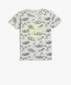 KOTON Erkek Çocuk Kısa Kollu Bisiklet Yaka Baskılı Pamuklu T-shirt