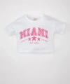 DEFACTO Kız Bebek Bisiklet Yaka Baskılı Kısa Kollu T-shirt