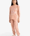 DEFACTO Kız Çocuk Pijama Takımı Baskılı Uzun Kollu Üst Uzun Alt