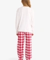 DEFACTO Kız Çocuk Pijama Takımı Baskılı Uzun Kollu Üst Kareli Uzun Alt