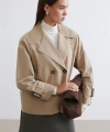 LC Waikiki Kadın Kruvaze Yaka Oversize Kadın Trençkot