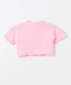 LC Waikiki Kız Çocuk Bisiklet Yaka Baskılı Kısa Kollu Crop Tişört