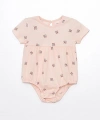 LC Waikiki Kız Bebek Bisiklet Yaka Kısa Kollu Çiçek Desenli Çıtçıtlı Body