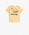 KOTON Erkek Çocuk Arkası Fil Baskılı Kısa Kollu Bisiklet Yaka Pamuklu T-shirt