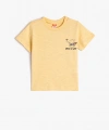 KOTON Erkek Çocuk Arkası Fil Baskılı Kısa Kollu Bisiklet Yaka Pamuklu T-shirt
