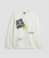 LC Waikiki Erkek Çocuk Beyaz Baskılı Sweatshirt