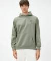 KOTON Kadın Oversize Uzakdoğu İşlemeli Kanguru Cep Detaylı Şardonlu Hoodie