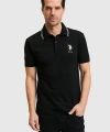 Erkek Siyah Slim Fit Polo Yaka Basic Tişört