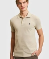 Erkek Slim Fit Açık Haki Basic Tişört