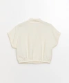 LC Waikiki Kız Çocuk Ekru Basic Kısa Kollu Crop Gömlek
