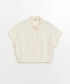 LC Waikiki Kız Çocuk Ekru Basic Kısa Kollu Crop Gömlek
