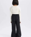 DEFACTO Kız Çocuk Beli Lastikli Wide Leg Geniş Paça Pantolon