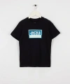 Jack & Jones Erkek Çocuk Baskılı Siyah T-Shirt