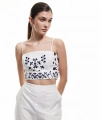 Koton Kadın Slim Fit Pamuklu Etnik Desenli İnce Askılı Crop Büstiyer