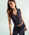 Defacto Regular Fit Keten Karışımlı Blazer Yelek