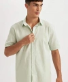 Defacto Erkek Regular Fit Yazlık Polo Yaka Basic Düz Kısa Kollu Gömlek