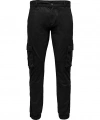 Only & Sons Erkek Lastikli Paça Siyah Kargo Pantolon