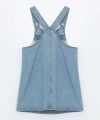 LC Waikiki Kız Bebek Indigo Kare Yaka Jean Elbise