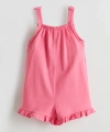 LC Waikiki Kız Çocuk Pembe Nakışlı Salopet