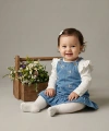 LC Waikiki Kız Bebek Mavi Jean Elbise Ve Bluz 2li