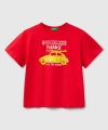 United Colors of Benetton Erkek Çocuk Kırmızı Grafik Baskılı Kısa Kollu T-Shirt