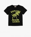 Koton Erkek Çocuk Pamuklu Kısa Kollu Bisiklet Yaka Siyah T-Shirt