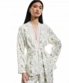 Koton Kadın Pamuklu Floral İşlemeli Kruvaze Oversize Kimono Ceket