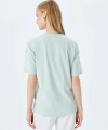Koton Kadın Kedi Baskılı Bisiklet Yaka Mint Yeşili Kadın T-Shirt