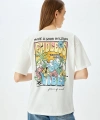 Koton Kadın Bisiklet Yaka Arkası Baskılı Ekru T-Shirt