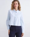 LC Waikiki Kadın Parlak Taşlı Oversize Poplin Kadın Gömlek
