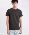 Defacto %100 Pamuk Slim Fit Dar Kesim Bisiklet Yaka Baskılı Kısa Kollu Tişört
