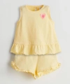 LC Waikiki baby Kalp Baskılı Kız Bebek Bluz ve Şort 2li