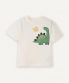 Defacto Dinozor Baskılı Ekru Erkek Bebek T-Shirt