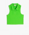 Koton Crop Atlet Polo Yaka Düğmeli Ribanalı Pamuklu