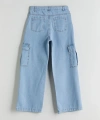 LC Waikiki Indigo Wideleg Kız Çocuk Kargo Jean Pantolon
