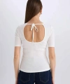 Defacto Slim Fit Dar Kesim Bisiklet Yaka Basic Düz Fitilli Kaşkorse Tişört