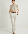 Koton Crop Bluz Bisiklet Yaka Kolsuz Beli Lastikli