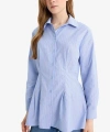 Defacto Relax Fit Çizgili Poplin Uzun Kollu Gömlek Tunik
